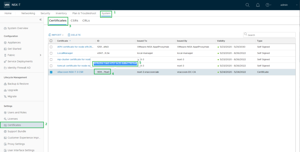 Replace NSX-T 3 SSL / TLS Certificates – GUI Method – vRaccoon